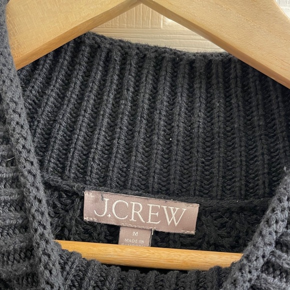 J. Crew Women’s Black Relaxed Rollneck 100% Cotton Knit Sweater Size Medium - Picture 4 of 13